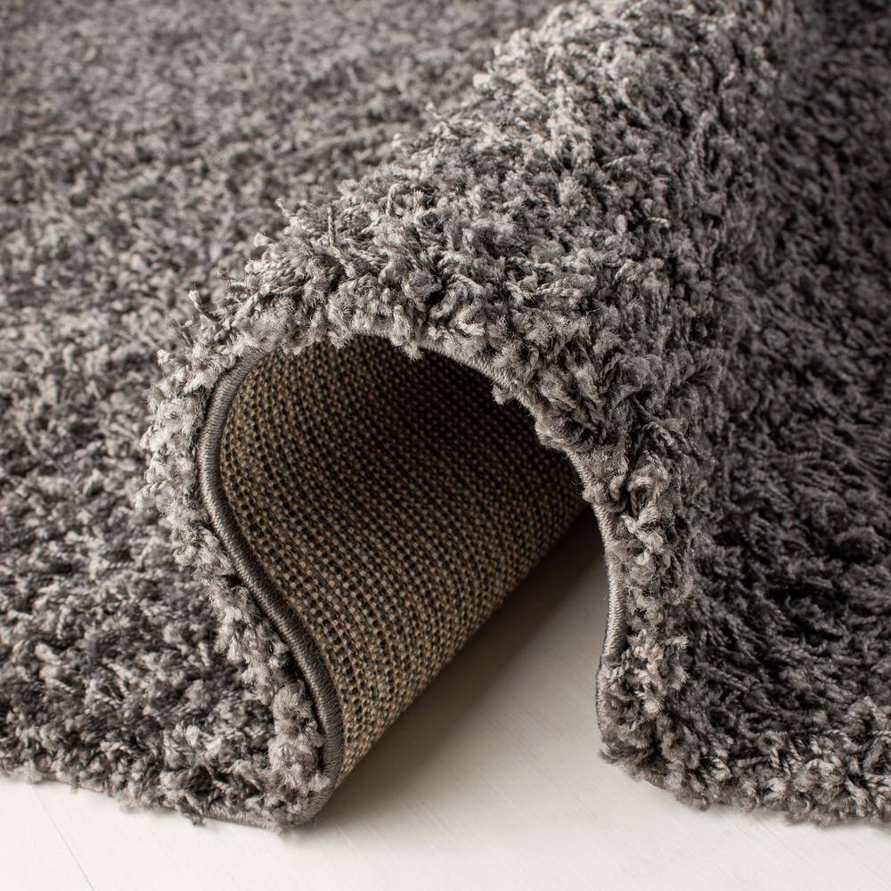 Athens Dark Gray Synthetic Shag Area Rug 5'1" x 7'6"