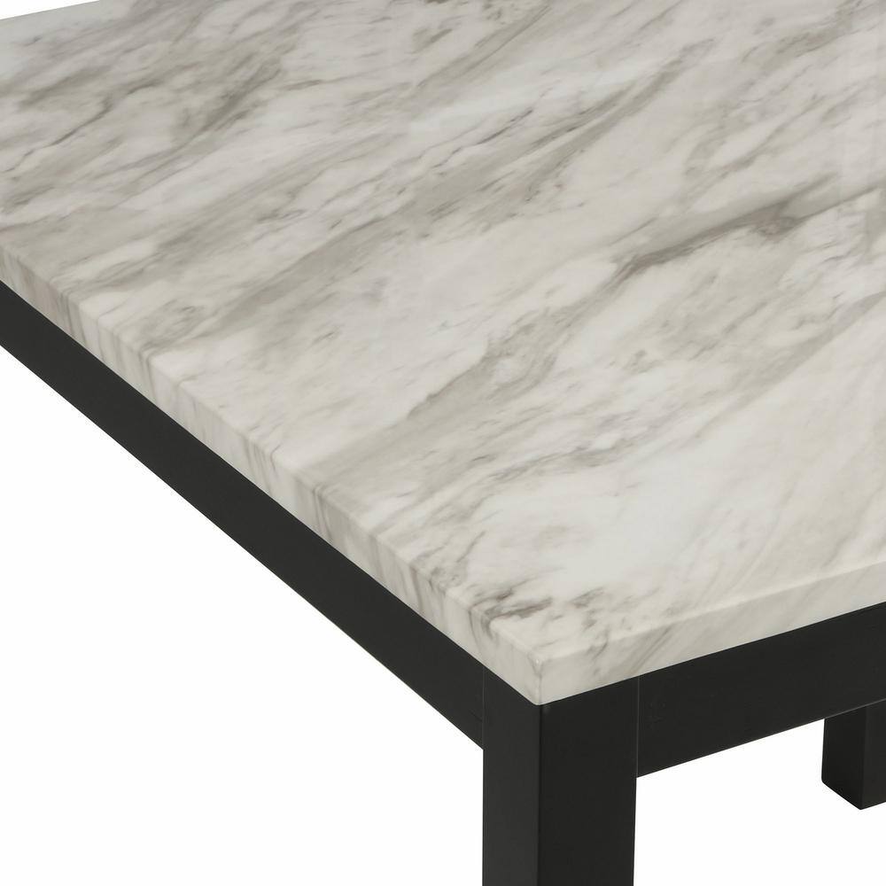 Celeste 5-Piece Black Faux Marble Counter Height Dining Set