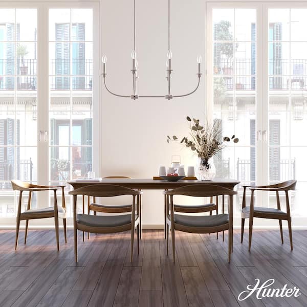 Hunter Southcrest 6-Light Distressed White Candlestick Chandelier