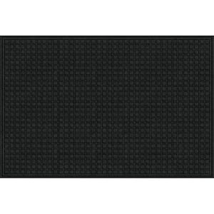 48 in. x 72 in. Black Synthetic Fiber and Recycled Rubber Commercial Door Mat