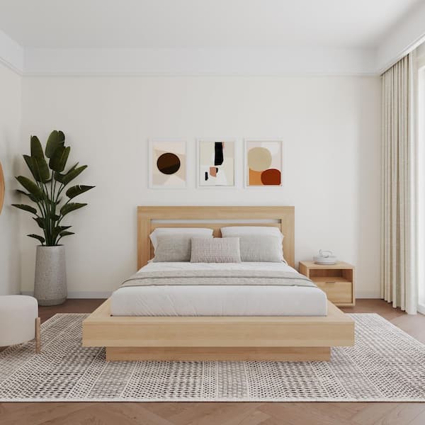 Stanley 3-Piece Natural Blonde Oak Queen Size Bedroom Set
