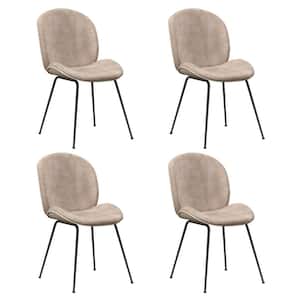 Coffee Modern Dining Chairs Set of 4 Velvet Accent Chairs with Sturdy Metal Legs