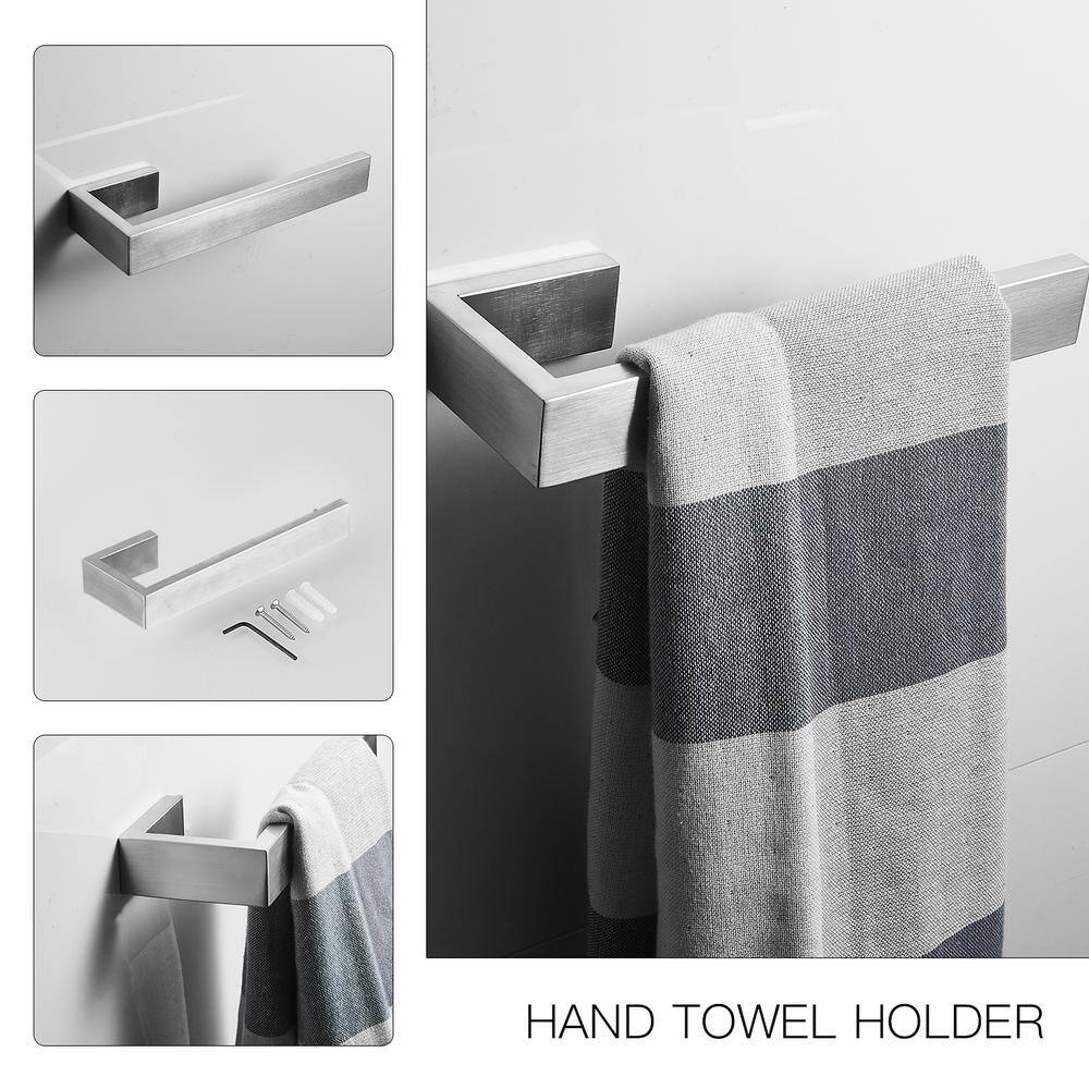 Brushed Nickel Wall Mounted 4-Piece Towel Rack Set