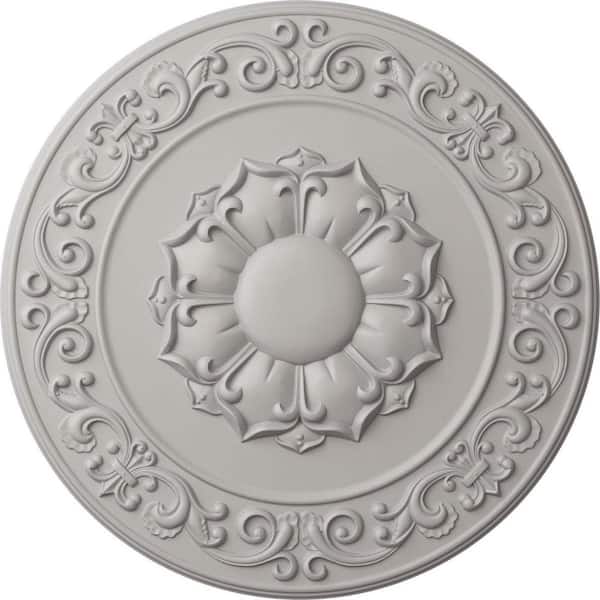 Ekena Millwork 27-3/4 in. x 2 in. Sydney Urethane Ceiling Medallion (Fits Canopies up to 5-3/4 in.), Ultra-Pure White, Ultra Pure White