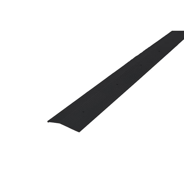 2 in. x 144 in. Matte Black Fluted Carpet Trim Transition Strip
