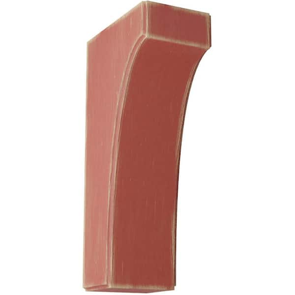 Ekena Millwork 3-1/2 in. x 12 in. x 6 in. Salvage Red Clarksville Wood Vintage Decor Bracket