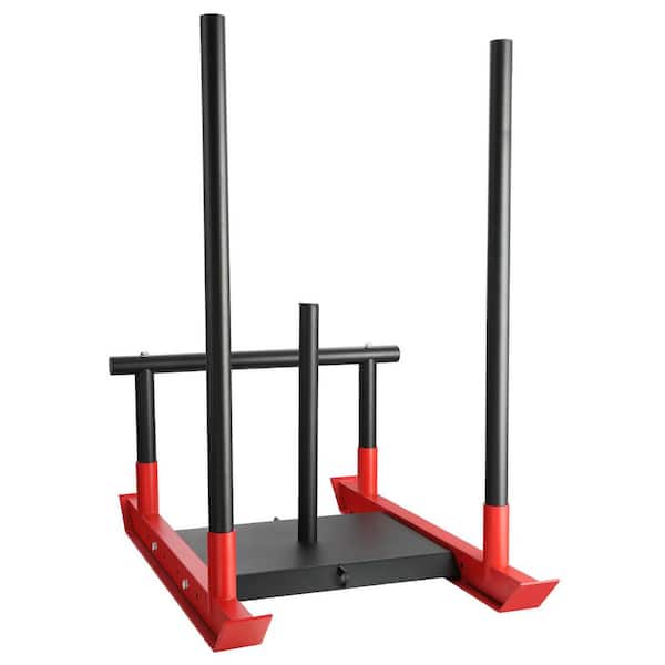 SKYSHALO Weight Training Sled, Pull Push Power Sled with Handle, Fit for 1in. & 2in. Weight Plate, Fitness Strength Resistance