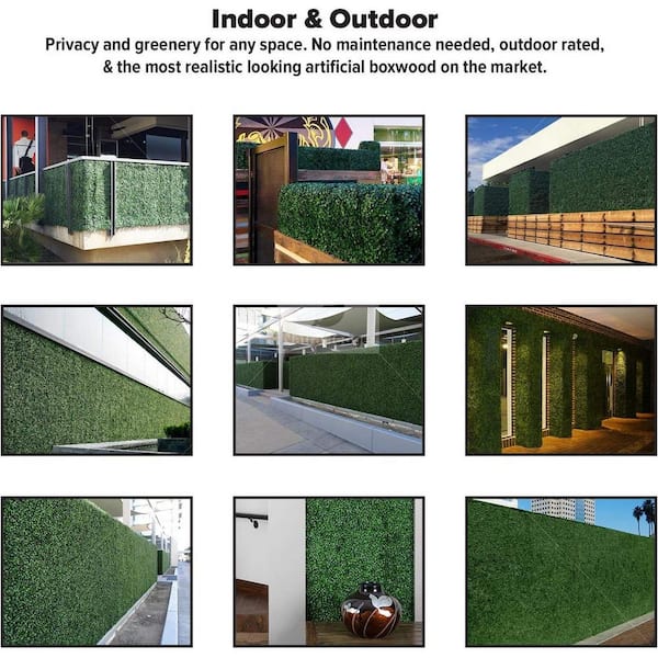 NatraHedge Artificial Ivy Mat - (12) 20x20 Green Wall Panels