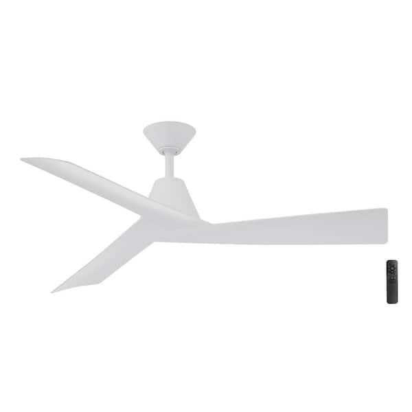 Easton 52 in. Indoor/Outdoor Matte White with Matte White Blades Ceiling Fan with Remote Included