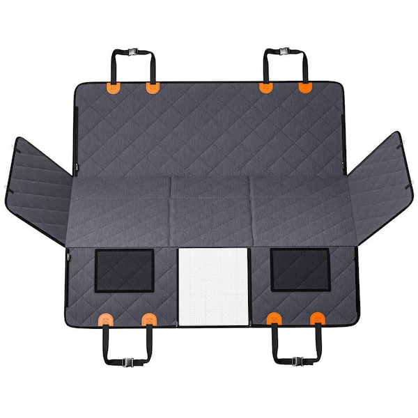 Back Seat Extender Dog Car Seat Cover for Back Seat Bed with Mesh Window & Storage Pocket Supports 400lb., 57.4x30.3 in.