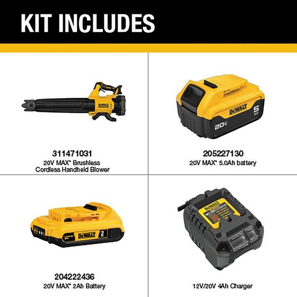 DEWALT 20V MAX Cordless Leaf Blower - 125 MPH, 450 CFM, Brushless (Tool Only)