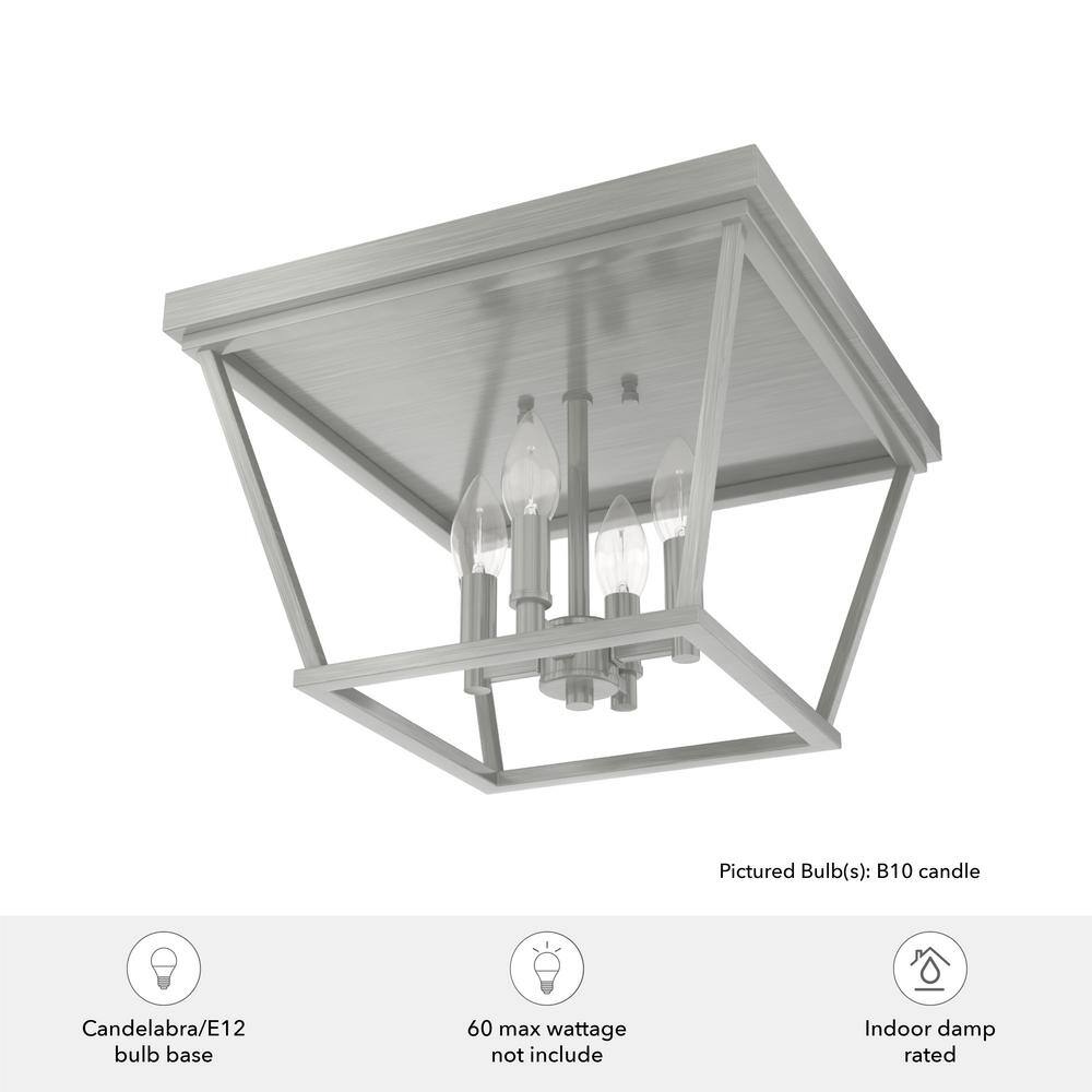 Laurel Ridge Brushed Nickel 4-Light LED Flush Mount