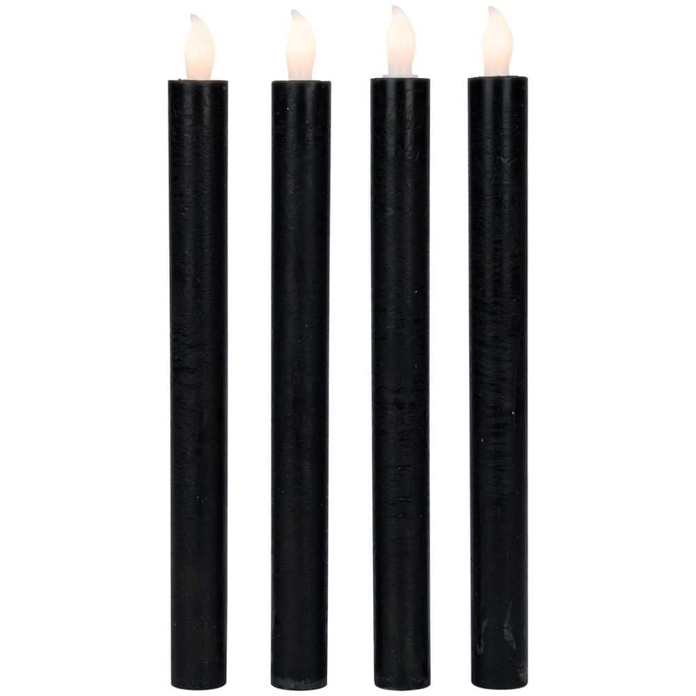 LED Flickering Flameless Solid Taper Halloween Candles 9.5 in. - Black - Set of 4 price history on PriceWatchPro