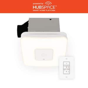 80 /110 CFM Ceiling Mount Room Side Installation Smart Bathroom Exhaust Fan and Bluetooth Speaker Powered by Hubspace