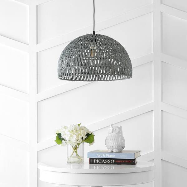 grey rattan light