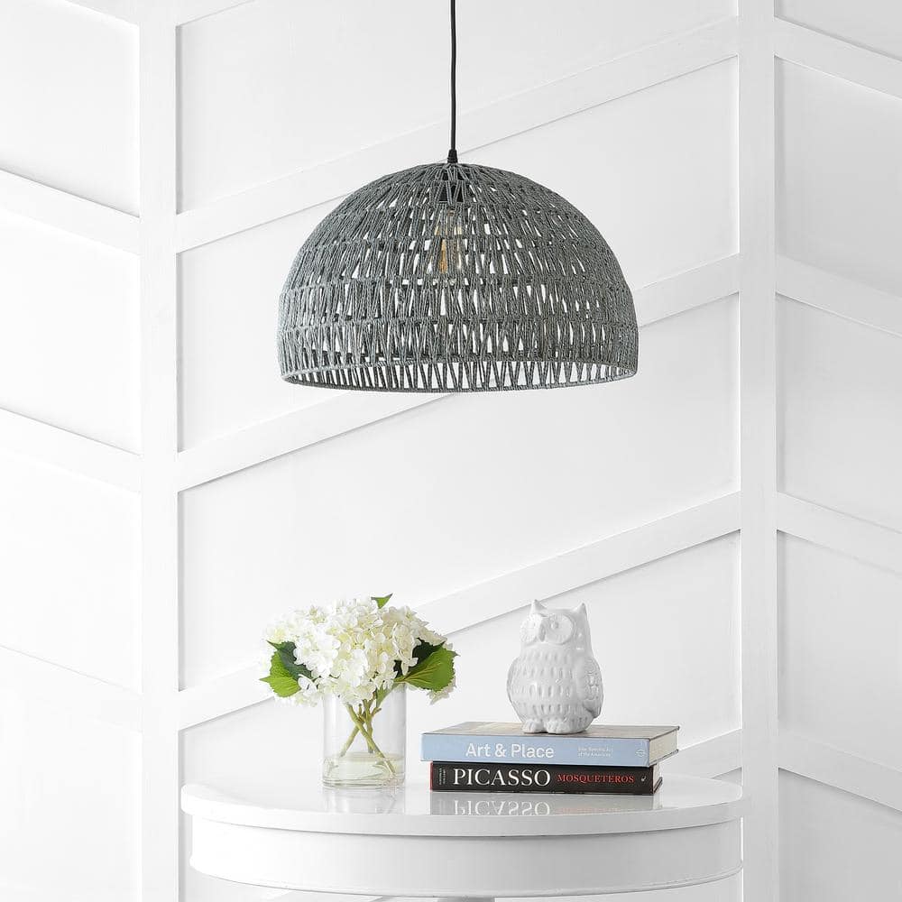 Campana 20" Grey-Black Bohemian Modern LED Pendant