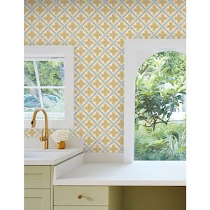 Mimi Yellow Quilted Floral Peel and Stick Wallpaper