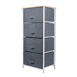 17.7 in. x 11.8 in. x 37.4 in. 4-Drawer Storage Chest in Grey