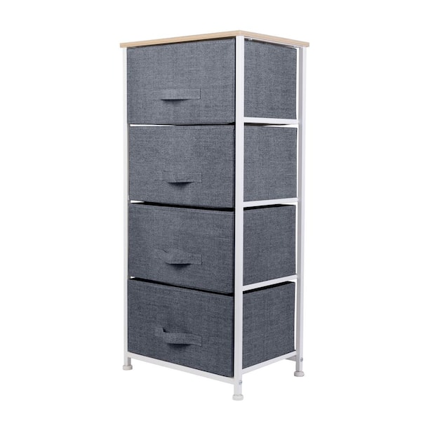 SIMPLIFY 17.7 in. x 11.8 in. x 37.4 in. 4-Drawer Storage Chest in Grey