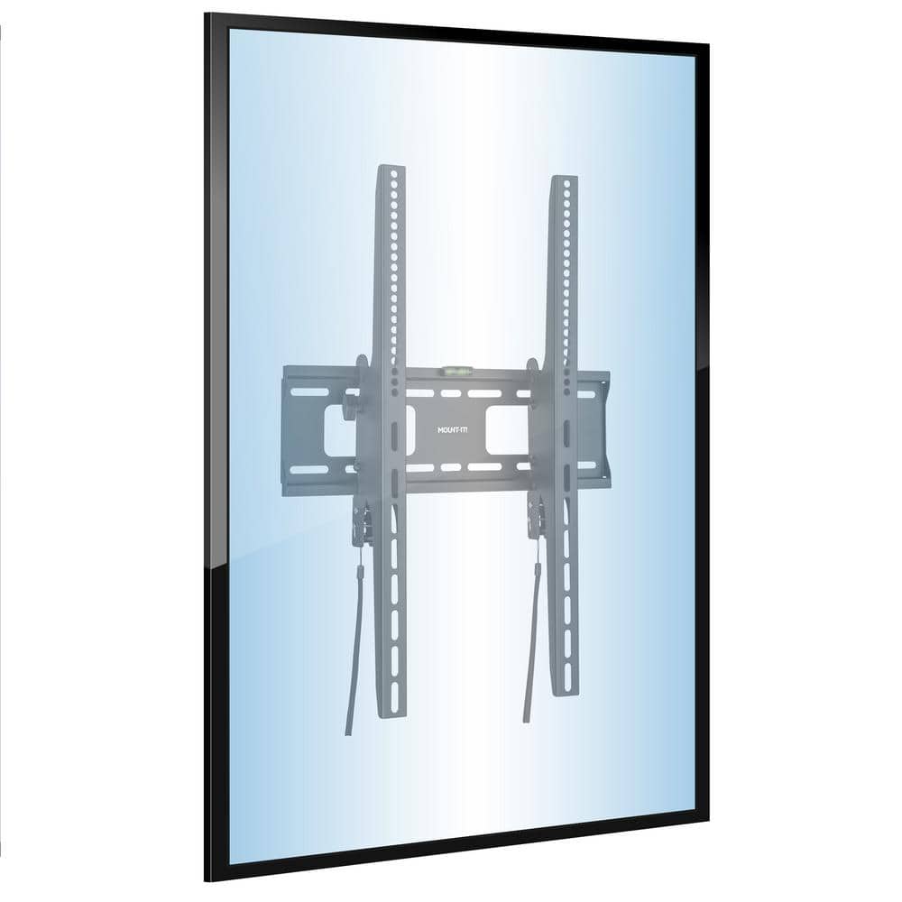 Black Steel Low Profile Vertical TV Wall Mount for 37" to 75" Screens