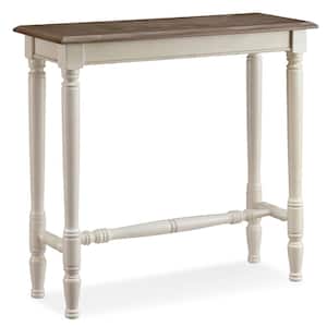 Toscana 32 in. Brown/White Standard Rectangle Wood Console Table