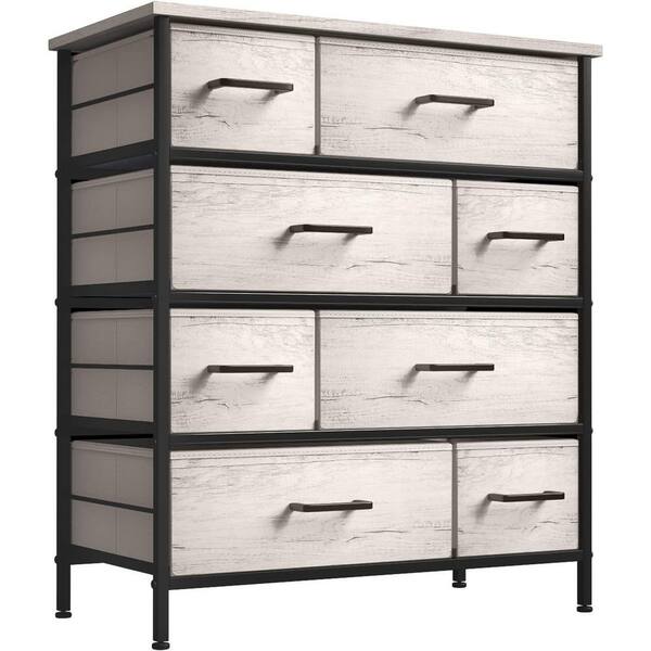 Sorbus 8-Drawer Greige Dresser Steel Frame Wood Top Easy Pull Fabric Bins 11.5 in. L x 34 in. W x 36 in. H