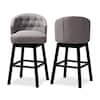 Baxton Studio Theron 42 in. Gray and Espresso Bar Stool Set of 2