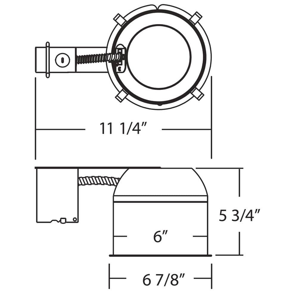 Silver 6'' Aluminum IC Rated Remodel Recessed Light Housing