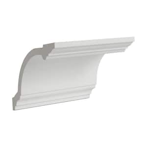 6 in. x 4-1/8 in. x 6 in. Long Plain Polyurethane Crown Moulding Sample