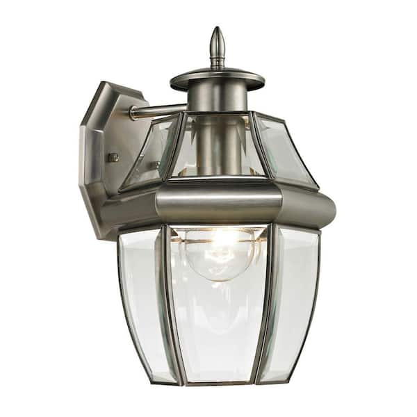 Titan Lighting Ashford 1-Light Outdoor Brushed Nickel Sconce