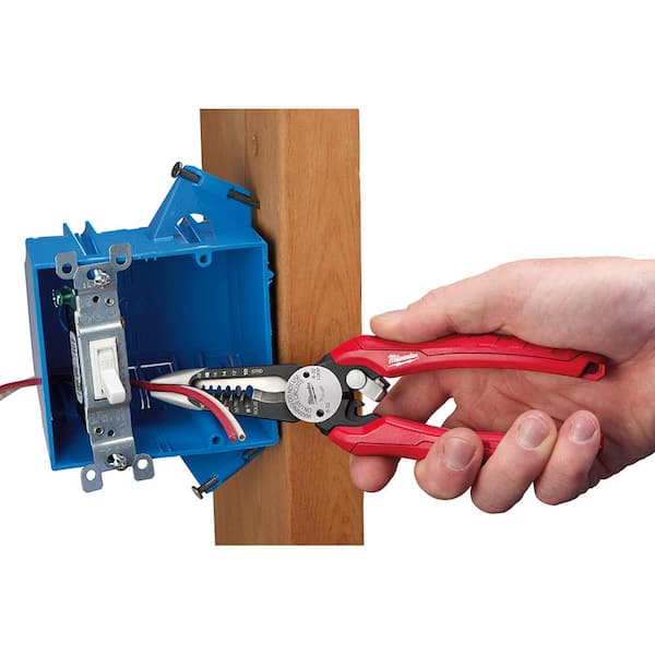 Milwaukee - 7.75 in. Combination Electricians 6-in-1 Wire Stripper/Cutter Pliers