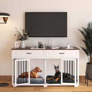 Dog Crate Furniture for Extra Large Dogs, Large Furniture Style Dog Crate with Removable Irons, Indestructible Dog Crate