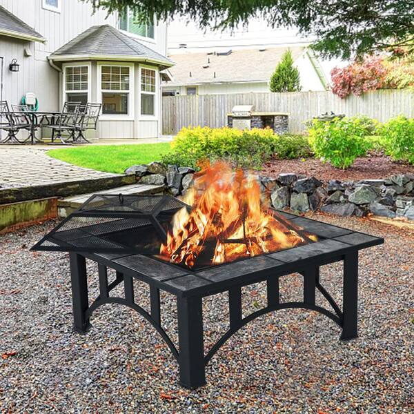 Wildaven 32 in. W x 18 in. H Square Antique Finish Wood