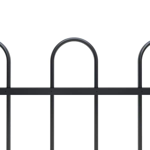 Afoxsos HDDB2004 66.9 in. L x 43.3 in. H Black Steel Garden Fence Decorative Fence with Hoop Top - 3