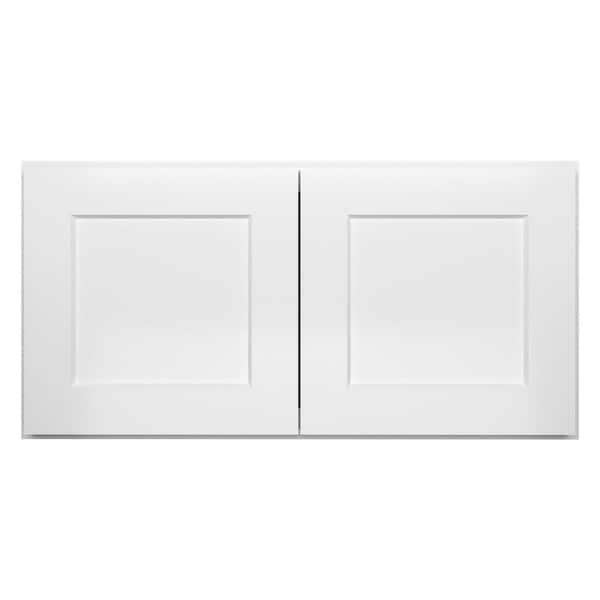 HOMEIBRO 30-in. W x 24-in. D x 15-in. H in Shaker White Plywood Ready to Assemble Wall Bridge Kitchen Cabinet with 2 Doors