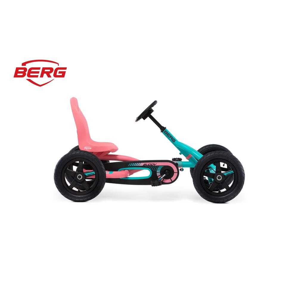 Buddy Lua Pink and Mint Pedal Go Kart with Adjustable Seat
