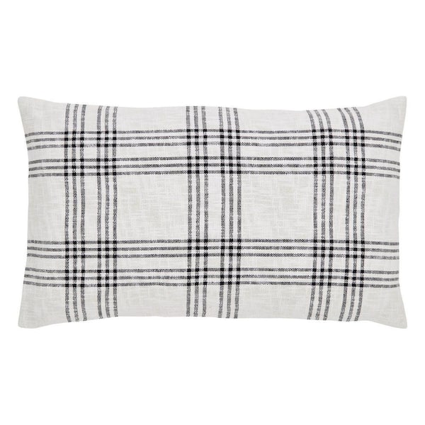 Black Plaid King Sham 21x37