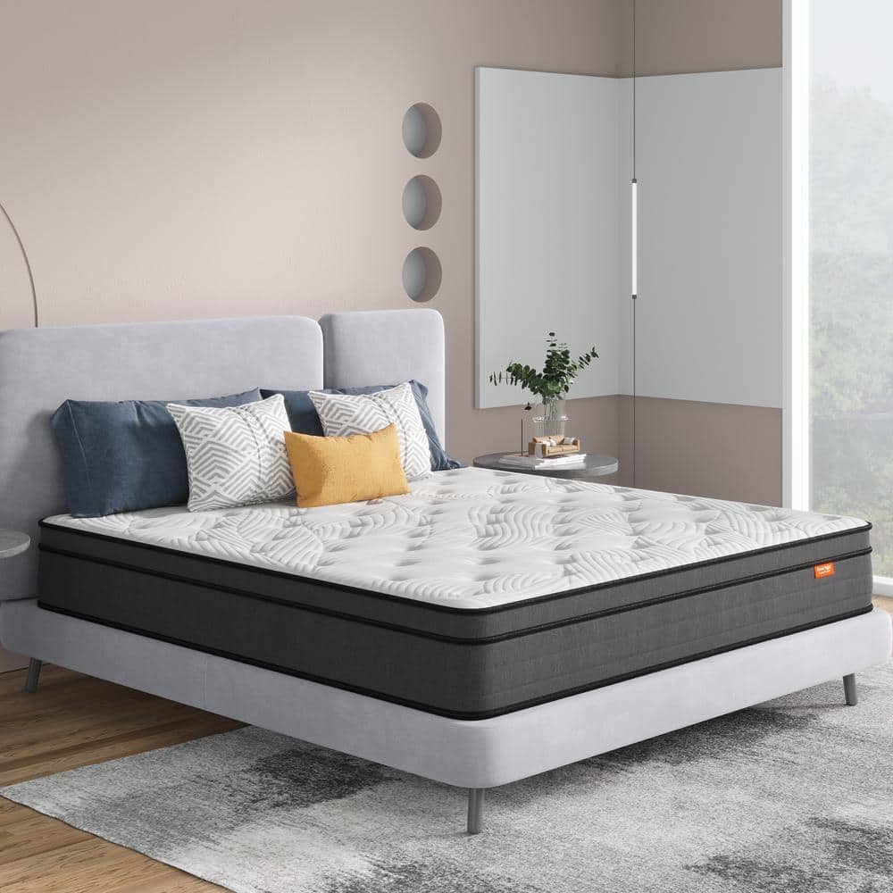 Sweetnight 10 in. Medium Memory Foam Hybrid Euro Top Mattress, Individually  Wrapped Innerspring Queen Size Mattress HD-10-Q-S008 - The Home Depot