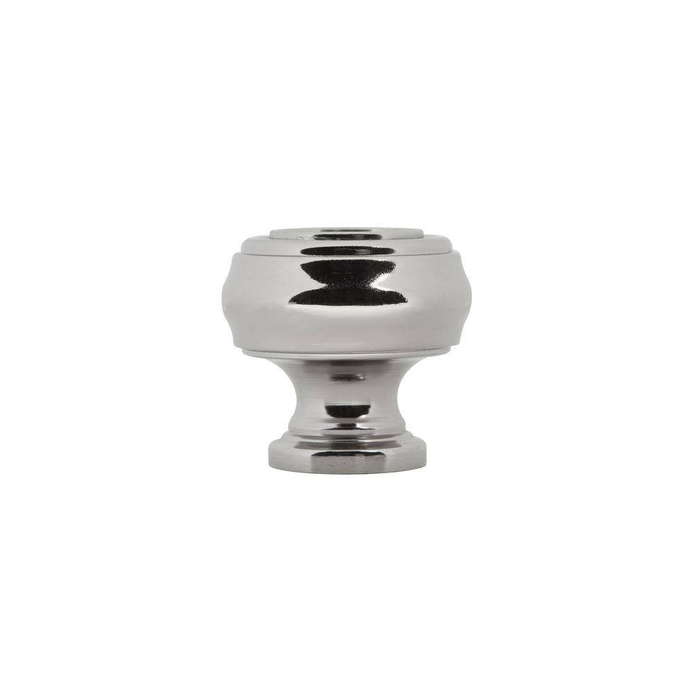 Grayson Polished Nickel Round Cabinet Knob with Mounting Hardware