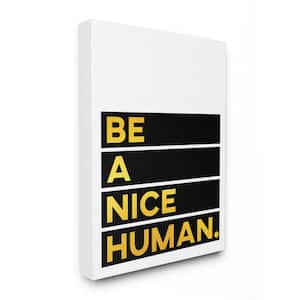 Stupell Home Decor Be A Nice Human Typography Canvas Wall Art, 16x20