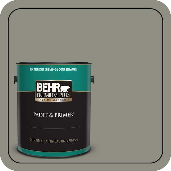 BEHR PREMIUM PLUS 1 gal. #N370-5 Incognito Semi-Gloss Enamel Exterior Paint & Primer