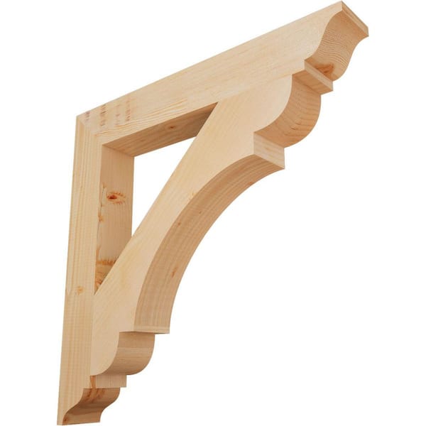 Ekena Millwork 3.5 in. x 28 in. x 28 in. Douglas Fir Olympic Traditional Smooth Bracket