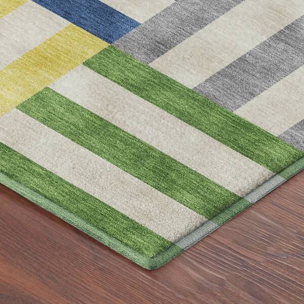 Mayfield Premium Machine Washable Abstract AMF2332 Blue 10 ft. x 14 ft. Area Rug