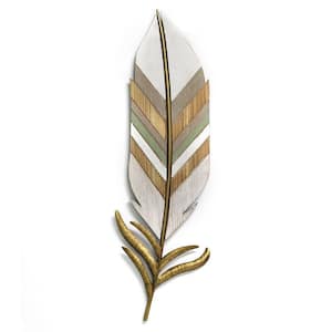 9.25 in. Charlie Wood Gold Wall Decor
