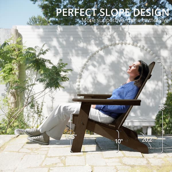 Amanda Coffee Brown Recycle Plastic Weather Resistant Outdoor Patio Adirondack Chair For Outdoor Patio Fire Pit (4-Pack)