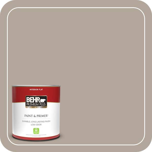 BEHR PREMIUM PLUS 1 qt. #ECC-45-1 Deer Run Flat Low Odor Interior Paint & Primer