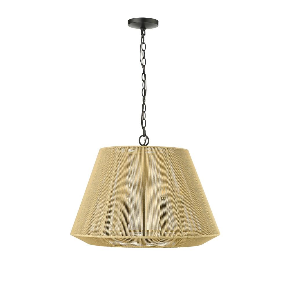 Sterling 6-Light 24.3 in. Matte Black Pendant-Light Cotton Twine price history on PriceWatchPro