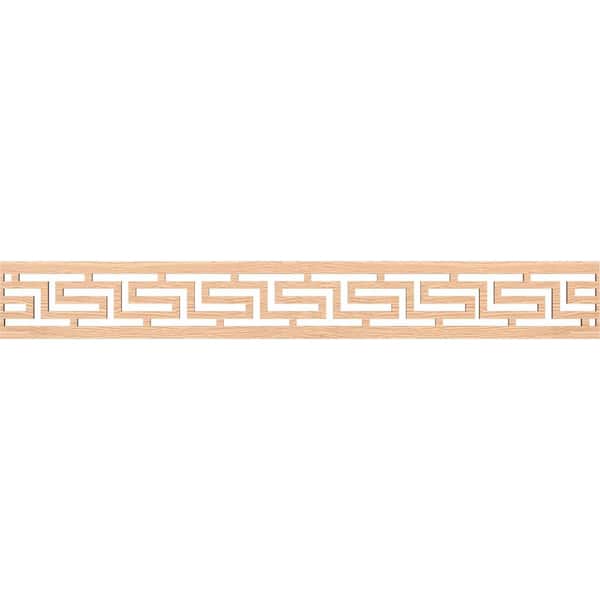 Ekena Millwork Tulum Fretwork 0.25 in. D x 46.5 in. W x 6 in. L Red Oak Wood Panel Moulding