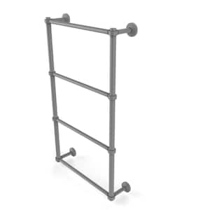 Waverly Place Collection 36 in. Wall Mounted 4 Tier Ladder Towel Bar with Dotted Detail in Matte Gray