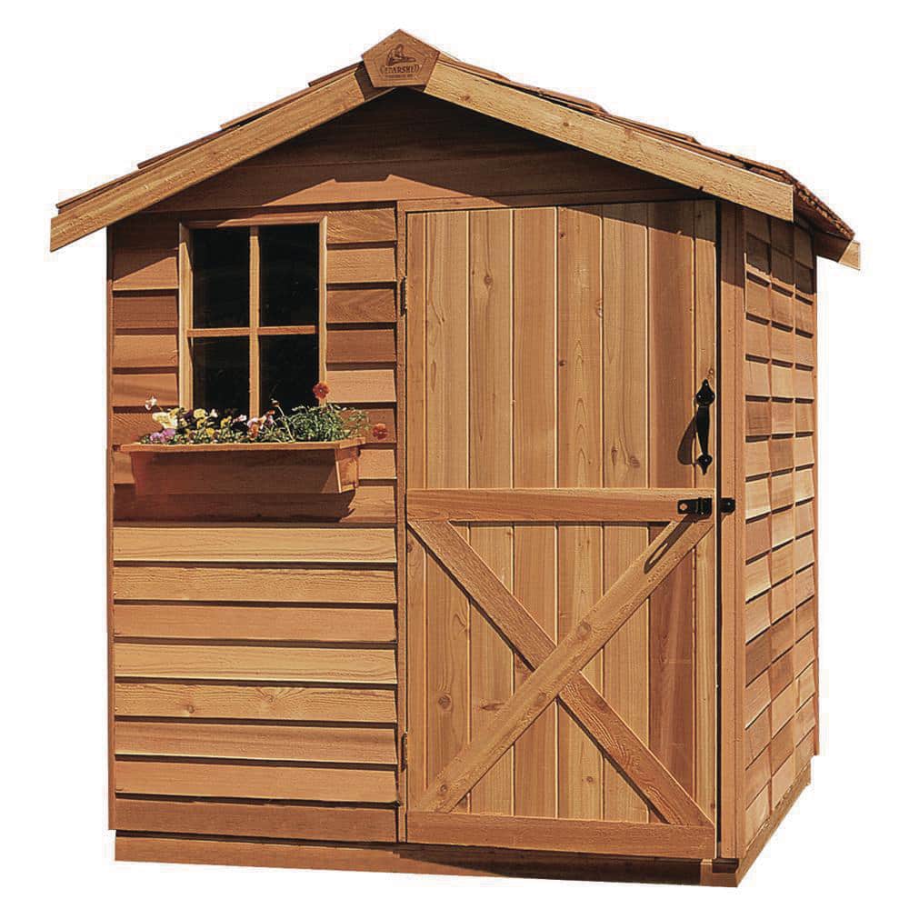 Western Red Cedar Garden Shed with Dutch Door and Window Box